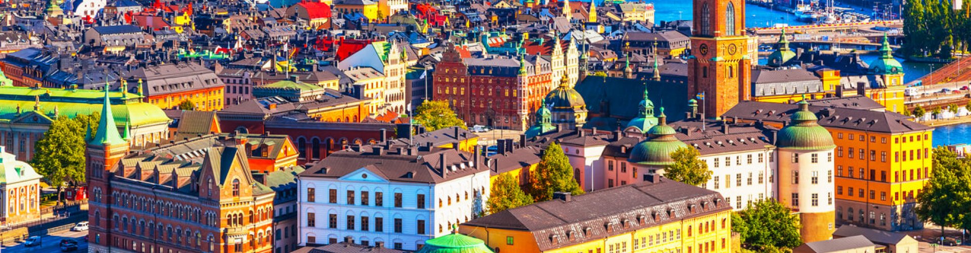 Luxury limousine in Stockholm at sunset