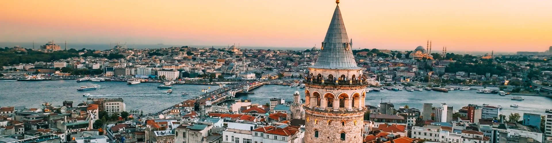 Luxury limousine parked with Istanbul skyline