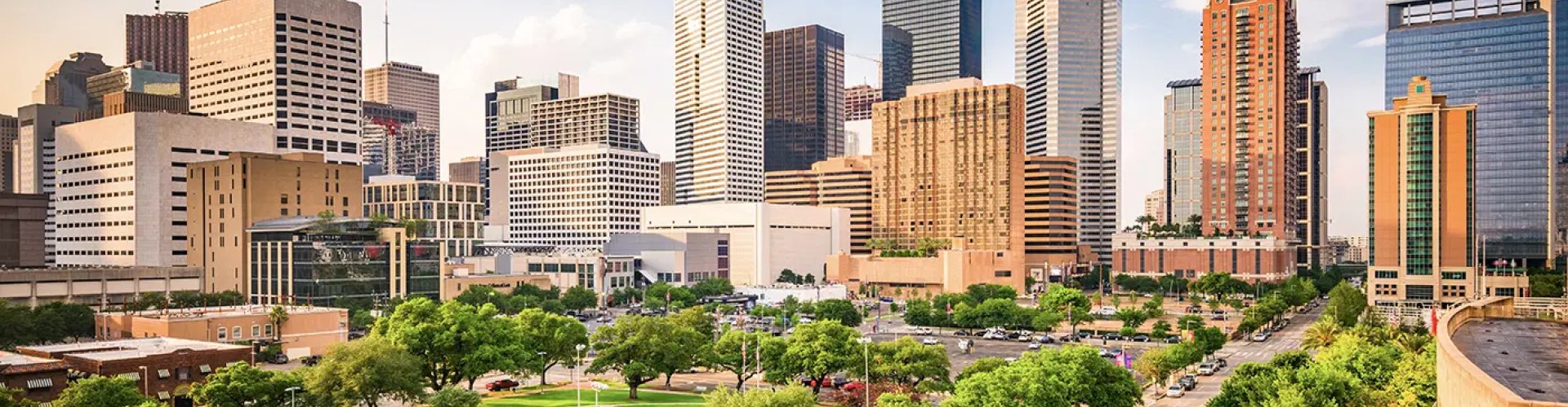 Luxury limousine in Houston night scene