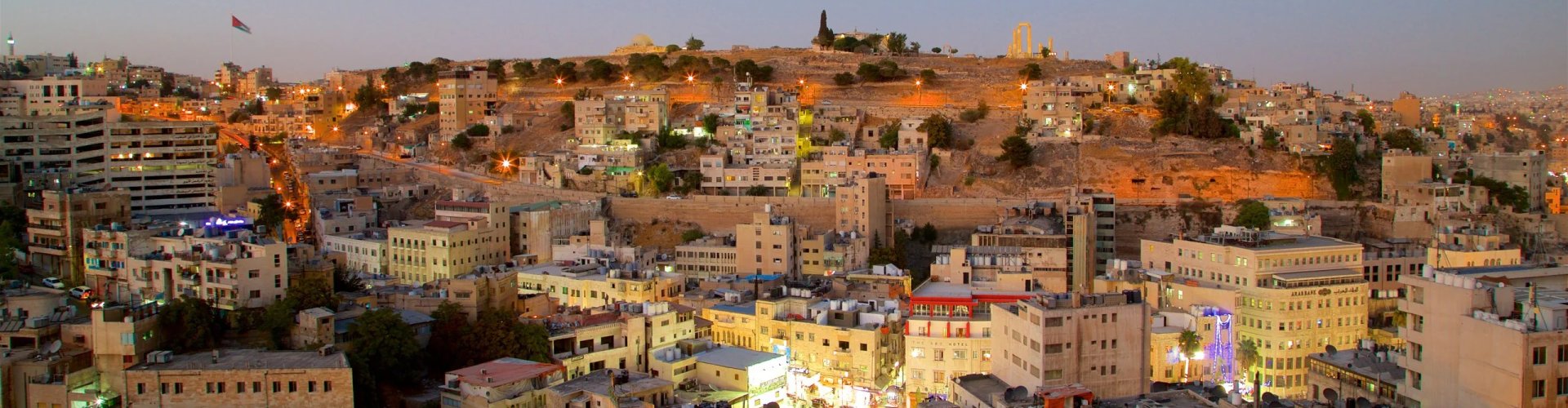 Luxury limousine in Amman cityscape