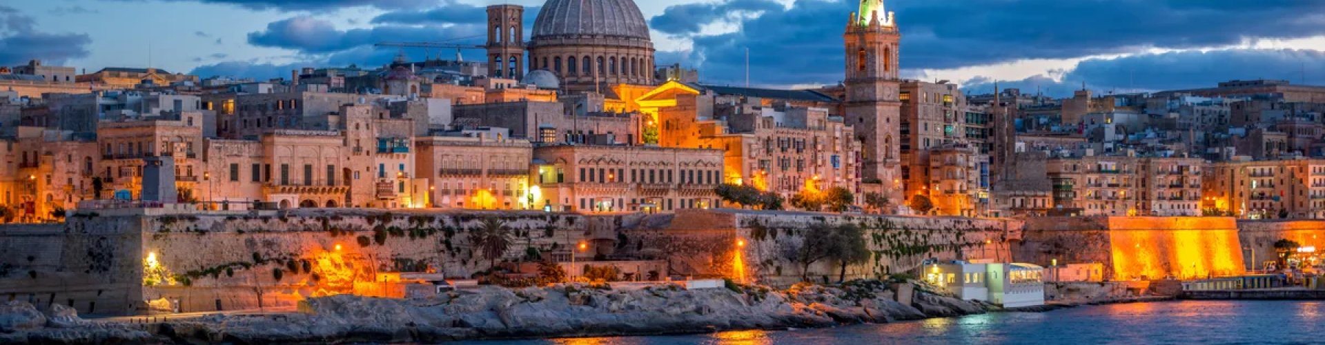 Luxury limousine in Malta evening glow